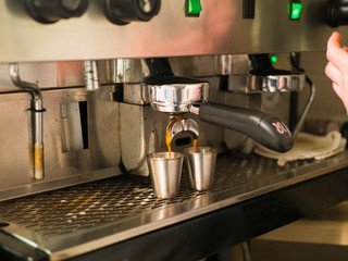 Making coffee on a coffee machine