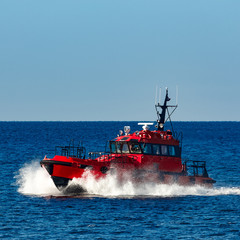 Red pilot boat