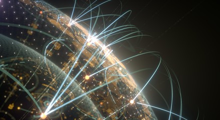Network global connections. Internet concept digital tech