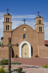 Fototapeta na wymiar Old San Miguel Mission in Socorro, New Mexico