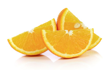 slice Orange fruit isolated on white