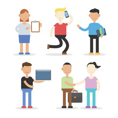 People business activity with a lot of variation and cartoon style