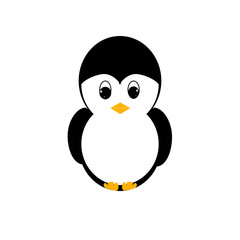 A vector image of a mother penguin with a child penguin in the sea