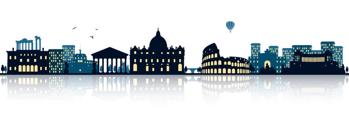 Rom Italien Skyline Silhouette Panorama