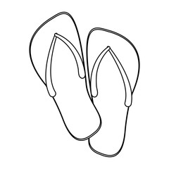 flip flops icon image vector illustration design single black line
