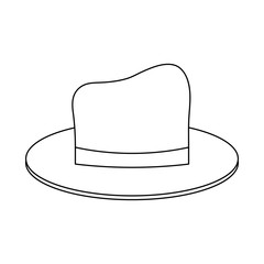 classic casual hat icon image vector illustration design single black line