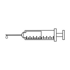 syringe healthcare icon image vector illustration design single black line