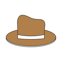 classic casual hat icon image vector illustration design partially colored
