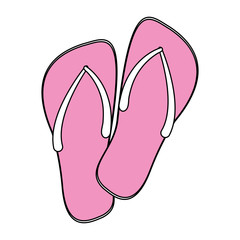 flip flops icon image vector illustration design partially colored