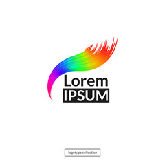 Rainbow logo template. Abstract art design element