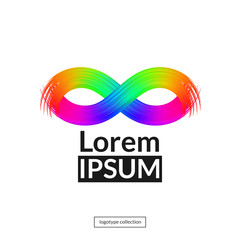 Rainbow mask logo template.