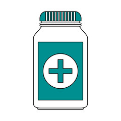 medication pills healthcare icon image vector illustration design partially colored