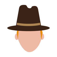 faceless man wearing hat icon image vector illustration design 
