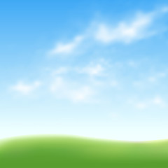 Fototapeta na wymiar Landscape with realistic clouds. AI 10 vector
