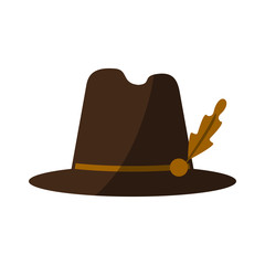 tyrolean hat icon image vector illustration design 