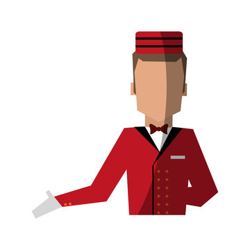 recommend clip art: bellboy in uniform icon image vector illustration design 
