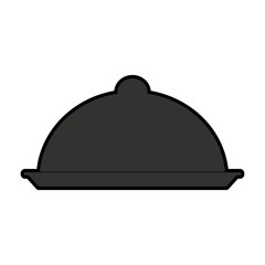 metallic food tray icon image vector illustration design 