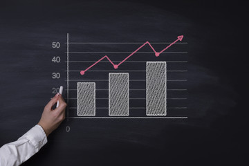 Concept drawing on blackboard