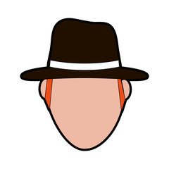 faceless man wearing hat icon image vector illustration design 