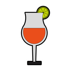 cocktail in garnished glass icon image vector illustration design 