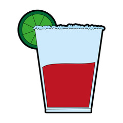cocktail in garnished glass icon image vector illustration design 