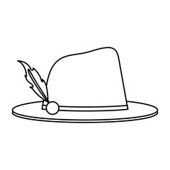 tyrolean hat icon image vector illustration design  single black line