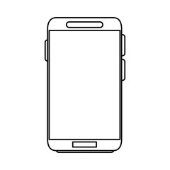 modern cellphone icon image vector illustration design  single black line