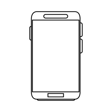 modern cellphone icon image vector illustration design  single black line