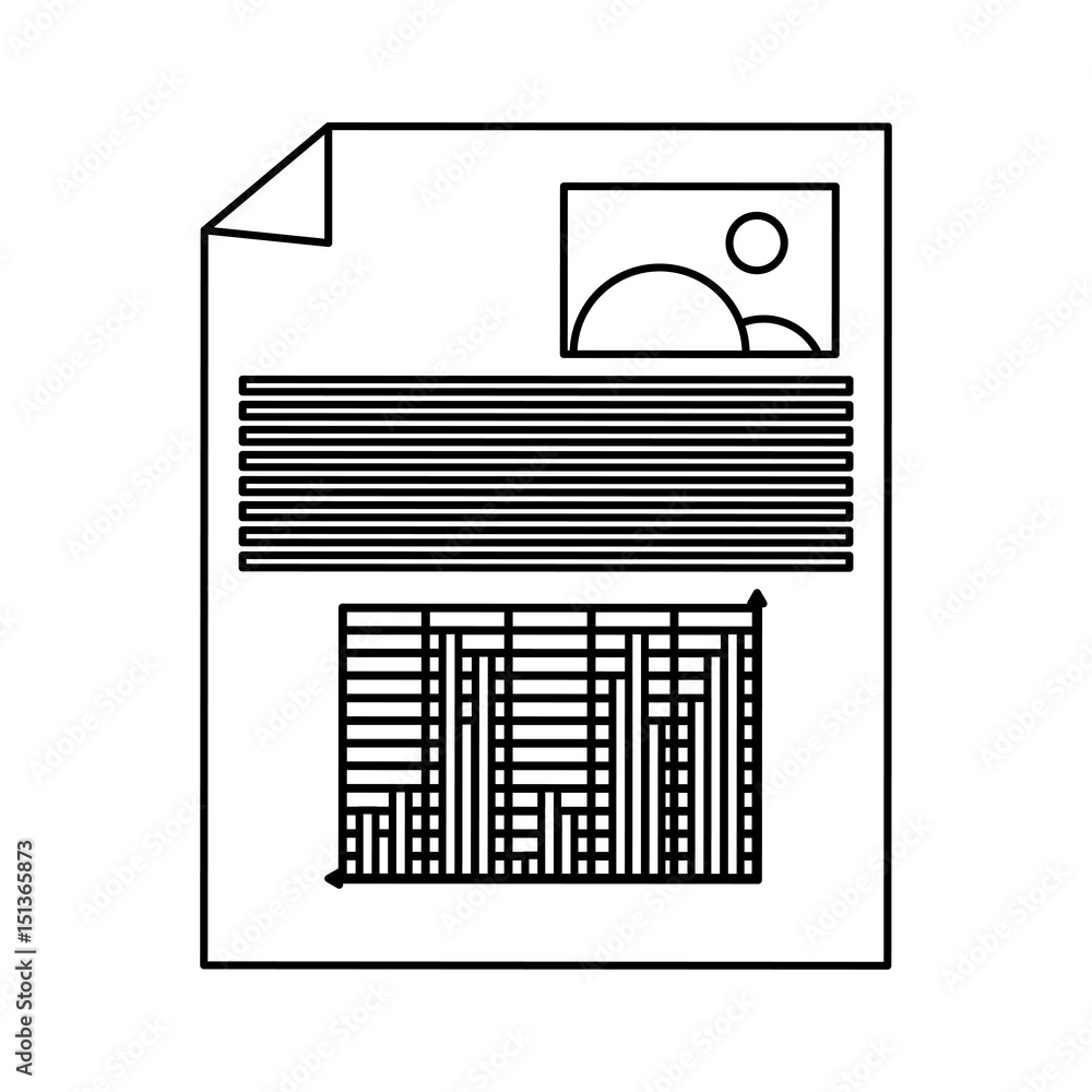 Poster graph chart icon image vector illustration design single black line