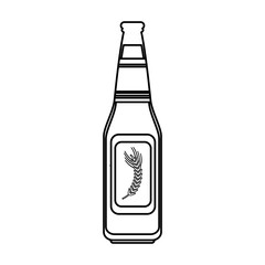 bottle of beer icon image vector illustration design  single black line