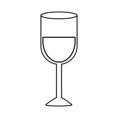 glass of wine icon image vector illustration design  single black line