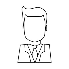 faceless businessman icon image vector illustration design  single black line