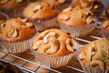 Banana cupcake freshly baked.