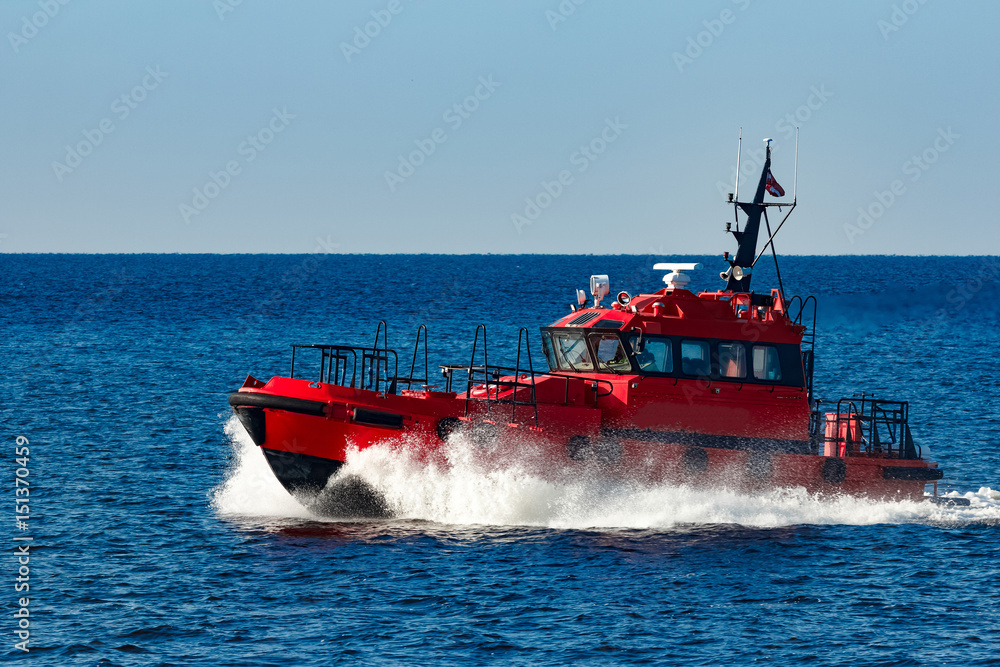 Canvas Prints Red pilot boat