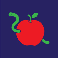 Apple Worm simple vector