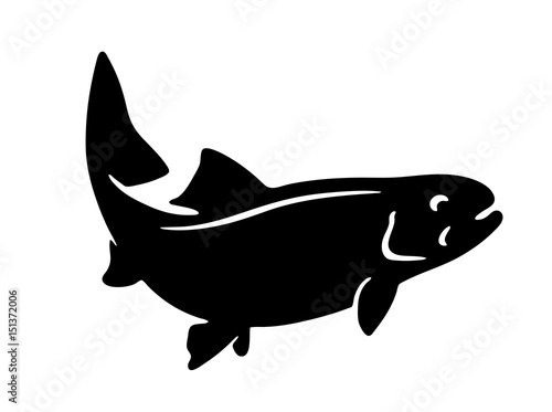 Download "Simple vector fish silhouette trout" Stock image and ...