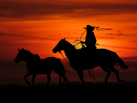 cowboy sunset