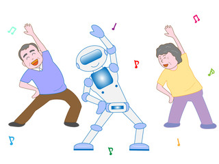 Fototapeta premium 福祉ロボットが高齢者をケアする