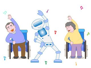 福祉ロボットが高齢者をケアする