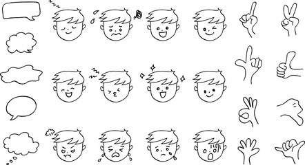 男性　イラストセット