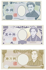 紙幣（日本円）のイメージイラスト