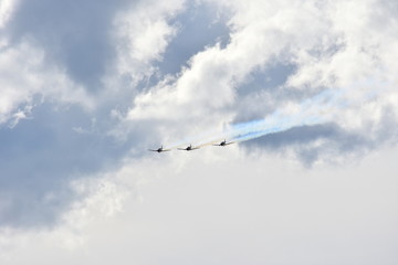 Albion Park, Australia - May 6, 2017. Display of Russian Roolettes Formation Team. Wings Over Illawarra is an annual air show held at Illawarra Regional Airport.