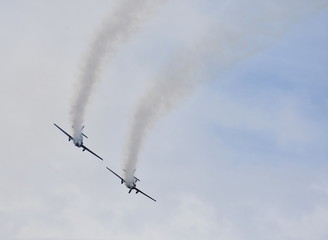 Albion Park, Australia - May 6, 2017. Display of Russian Roolettes Formation Team. Wings Over Illawarra is an annual air show held at Illawarra Regional Airport.