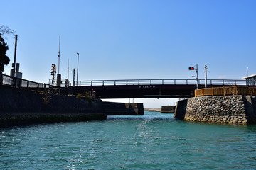 高知県夜須町手結の可動橋(2017年3月)