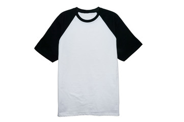 Blank sleeve Raglan t-shirt color white/black on white background