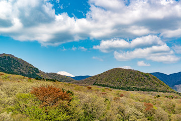 Mt. Hakone Landscape in Gora, Hakone, Japan.