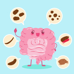 cute cartoon intestine