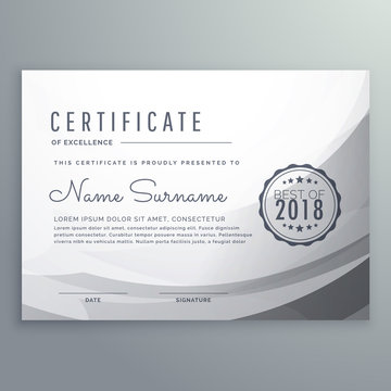 clean gray diploma certificate design template