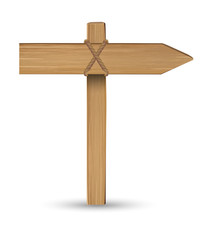 direction wood board sign on a white background