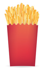 Real french fries in a red package vector